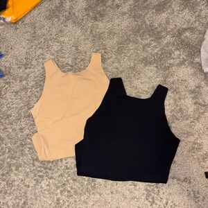 Aerie Black and Tan Bodysuits (2 pack)